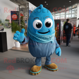 Cyan Granat maskot kostume...