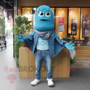 Cyan Granat maskot kostume...