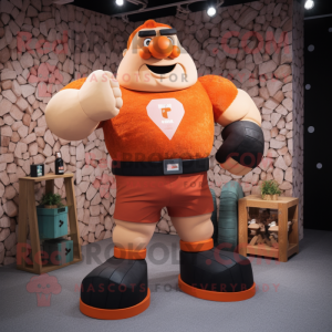 Orange Strongman maskot...