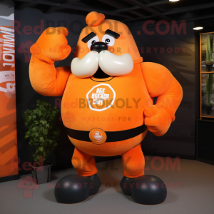 Orange Strongman maskot...