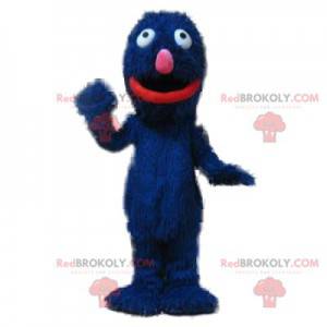 Zeer speelse harige blauwe monster mascotte - Redbrokoly.com