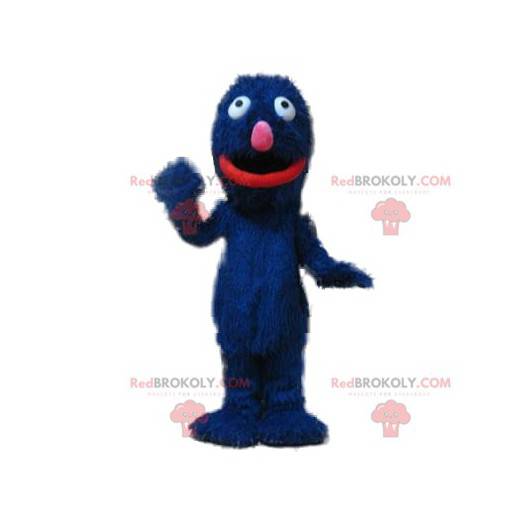 Mascote monstro azul peludo muito brincalhão - Redbrokoly.com