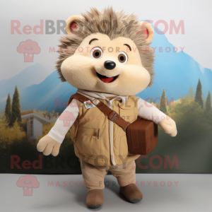 Tan Hedgehog maskot kostume...