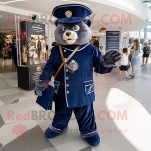 Navy Magician mascot costume character dressed with a Romper and Handbags