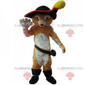 Puss in Boots mascot, with a beautiful black hat -