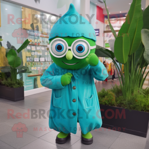Teal Beanstalk maskot...