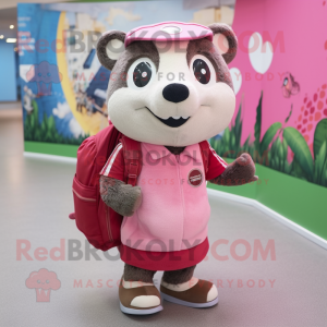 Pink Badger maskot kostume...