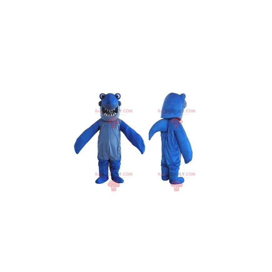 Blue shark mascot with a wide and beautiful smile - Blue shark mascot with a wide and beautiful smile -