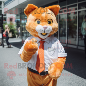 Orange Cat maskot kostym...