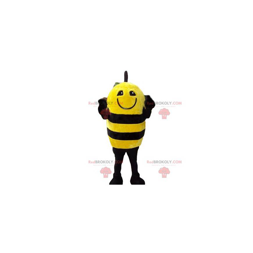 Mascotte d'abeille jaune et noir rigolote - Redbrokoly.com