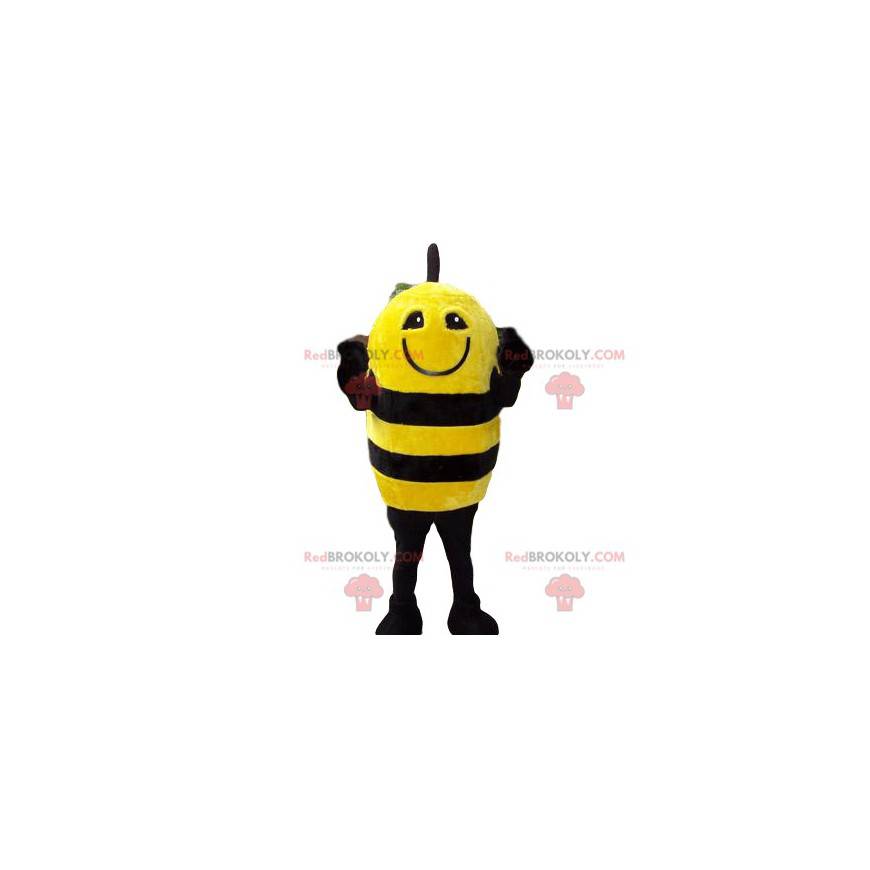 Morsom gul og svart bie maskot - Redbrokoly.com