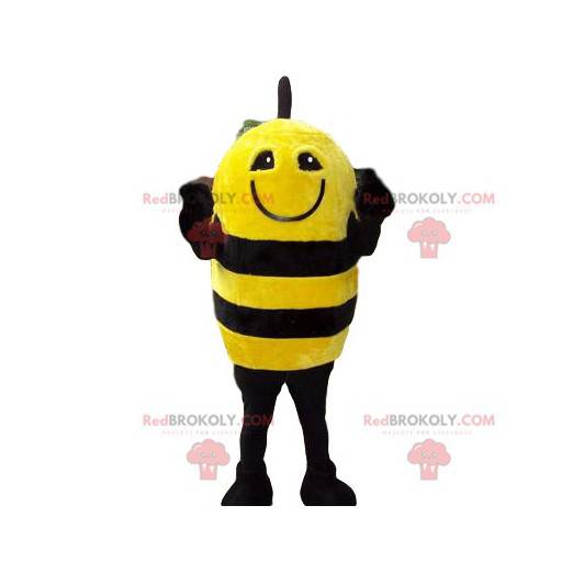 Mascota divertida abeja amarilla y negra - Redbrokoly.com