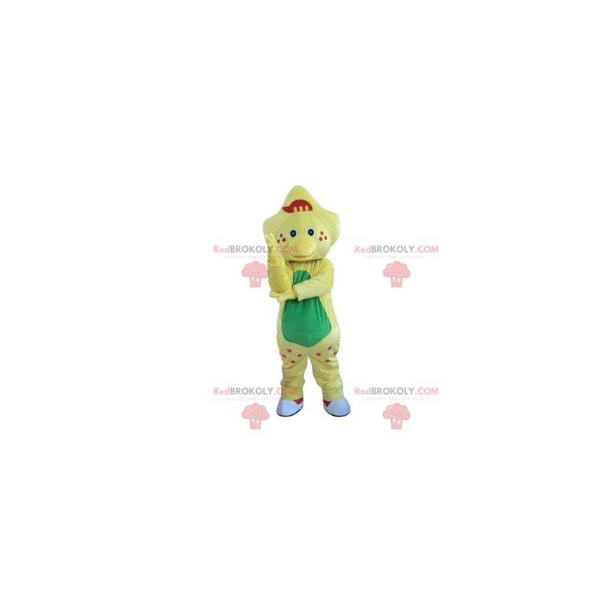 Mascota dinosaurio amarillo pálido con pequeños pómulos Mascota dinosaurio amarillo pálido con pequeños pómulos