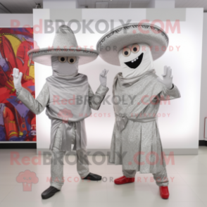 Silver Fajitas mascot costume character dressed with a Trousers and Hats