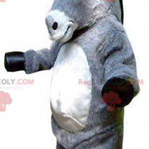 Giant gray and white donkey mascot - Redbrokoly.com