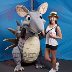 Grå Armadillo maskot drakt...