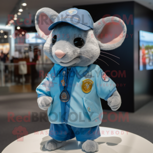 Sky Blue Rat mascotte...