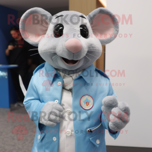 Sky Blue Rat mascotte...