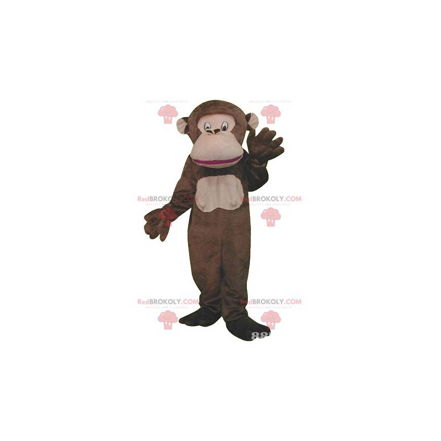 Zeer leuke bruine aap mascotte - Redbrokoly.com
