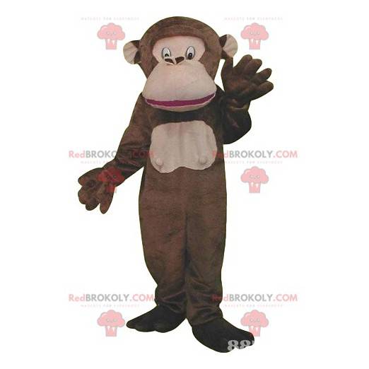 Mascote macaco marrom muito divertido - Redbrokoly.com