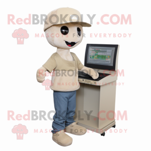 Beige Computer mascotte...