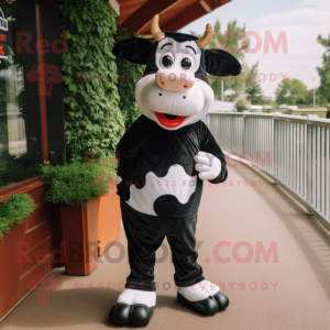 Black Holstein Cow maskot...