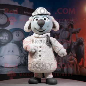 Silver Sheep maskot kostym...