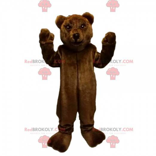 Brown bear mascot with a beautiful muzzle and a nice smile -