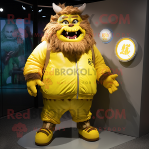 Geel Ogre mascotte kostuum...