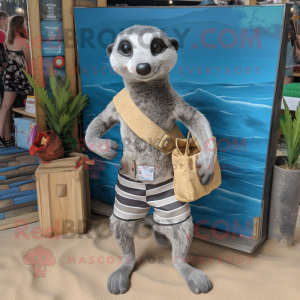 Grijs Meerkat mascotte...