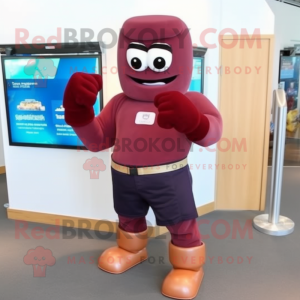 Maroon Boksehandske maskot...