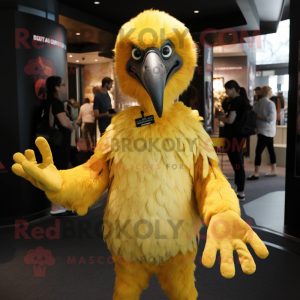 Gul Vulture maskot kostym...