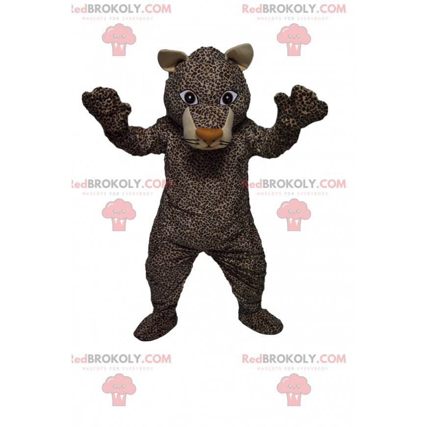 Leopardenmaskottchen mit einem staunenden Blick - Redbrokoly.com