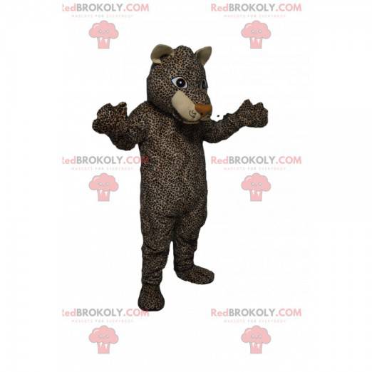 Leopard maskot med et forundret utseende - Redbrokoly.com