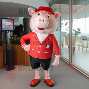 Red Pig mascotte kostuum...