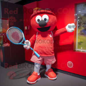 Rød tennisketcher maskot...