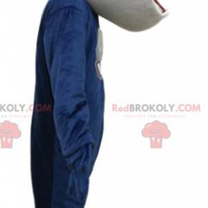 Grijze en blauwe slang mascotte. Grijs slangenkostuum -