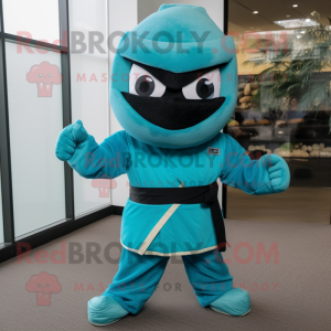 Turkis Ninja maskot kostume...