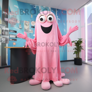 Pink Squid maskot kostume...