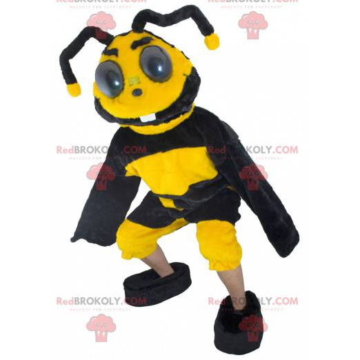 Mascotte d'abeille de guêpe jaune et noire - Redbrokoly.com