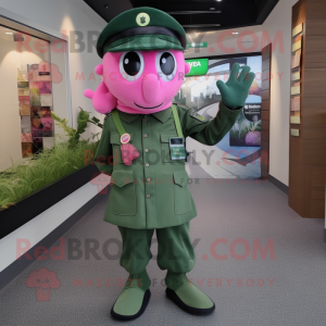 Roze groene baret mascotte...