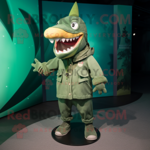 Green Shark maskot kostume...