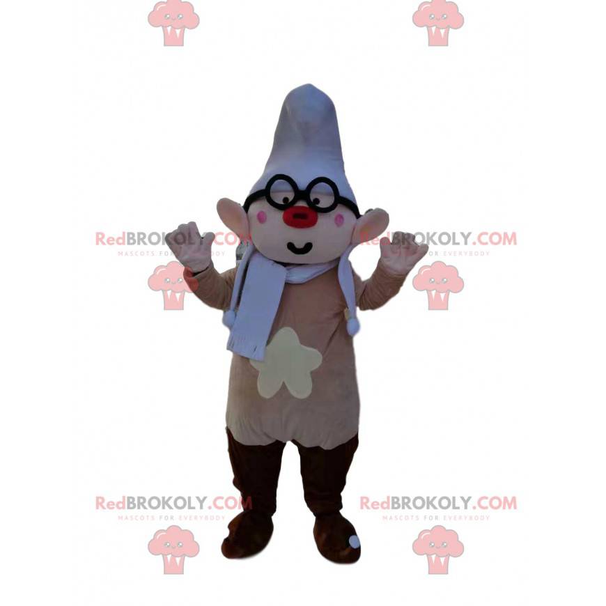 Mascote duende com nariz vermelho e óculos - Redbrokoly.com