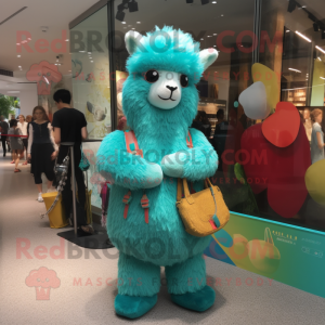 Turquoise Alpaca mascotte...