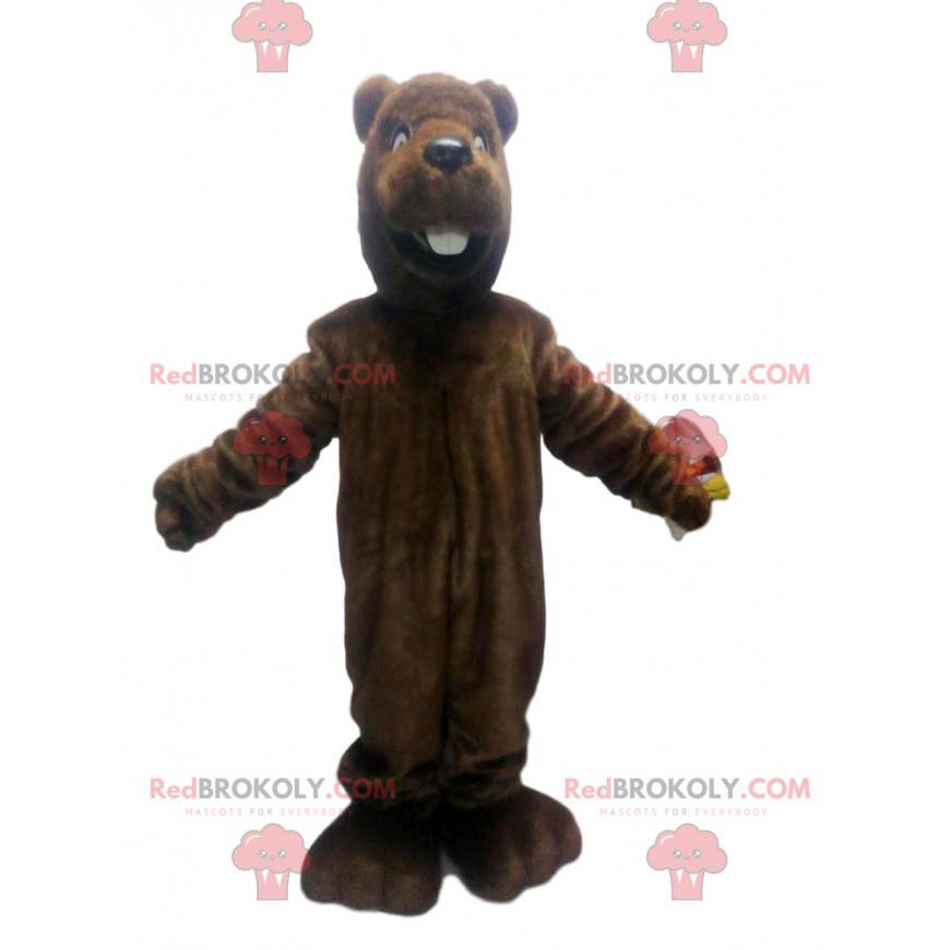 Bruine bever mascotte. Bruin beverkostuum - Redbrokoly.com