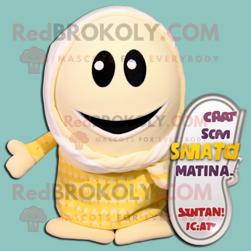 Cream Phone mascot costume character dressed with a Bikini and Scarves Cream Phone mascot costume character dressed with a Bikini and Scarves