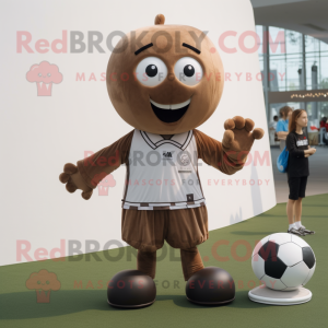 Brun fodbold maskot kostume...