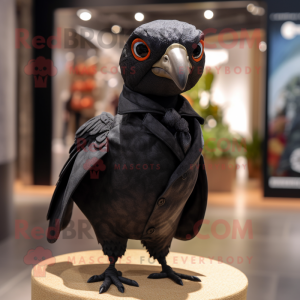 Black Quail mascot costume character dressed with a Blazer and Wraps