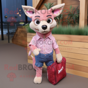 Pink Dingo maskot kostume...