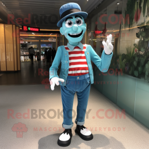 Turquoise Mime mascotte...